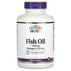 Fish OIL 1200MG 21st Century, 140 Softgels