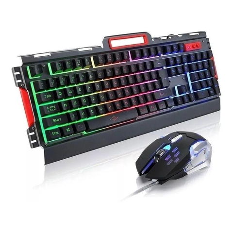 Kit Gamer teclado e mouse BK-G3000 LED RGB em metal ABNT