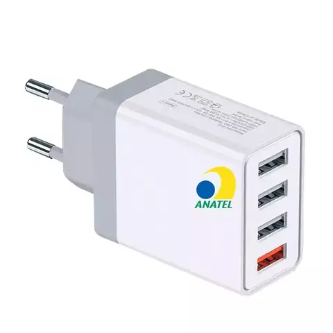 Carregador Caixinha Turbo Compacto 4x Usb Anatel - HREBOS