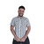 CAMISA MANGA CURTA SLIM FIT LISTRAS BRANCO/CINZA SQUIRREL