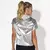 COLETE OVERSIZED TECIDO METALIZADO PAPELADO COM BOTÃO DE PRESSÃO FT0884CO - comprar online