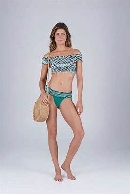BIQUINI CROPPED MARRAKESH LASTEX VERDE BY GIOVANNA EWBANK