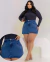 Short Saia Jeans Com Brilho feminino Plus Size. na internet