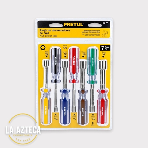 Juego de 7 desarmadores de caja Pretul