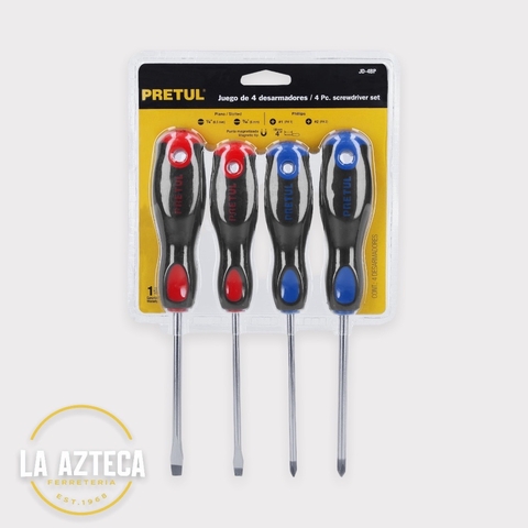 Juego de 4 desarmadores Pretul