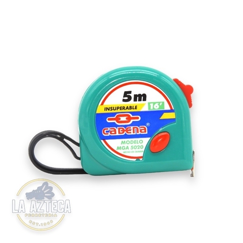 Flexometro Cadena 5m Verde Aqua 2 vista