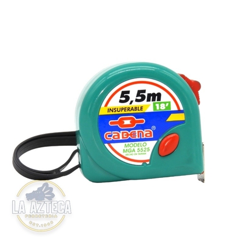 Flexometro Cadena 5.5m Verde Aqua 2 vista