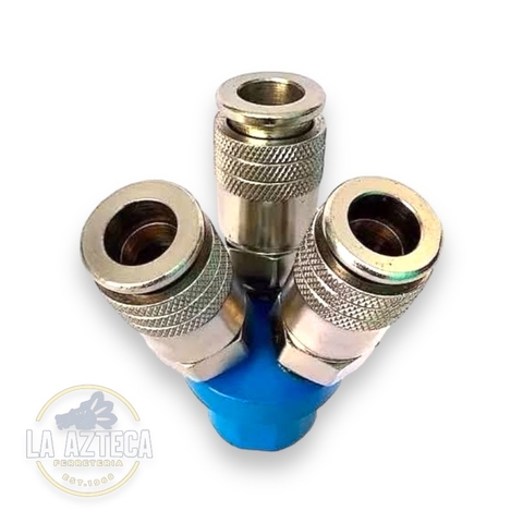 CONECTOR RAPIDO TRIPLE 1/4 NPT