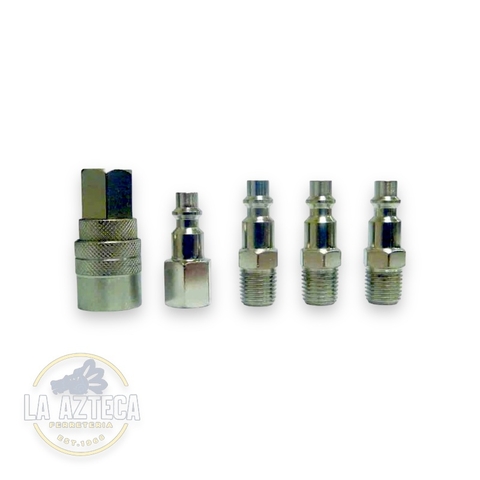 KIT CONECTORES RAPIDOS NIQUELADOS 1/4 NPT
