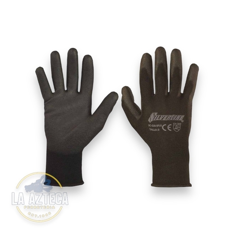GUANTE NEGRO DE NYLON CON PALMA DE POLIURETANO