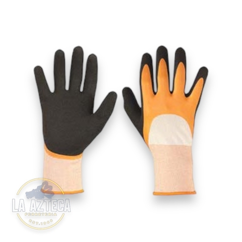 GUANTE BLANCO CON NARANJA RECUBRIMIENTO LATEX