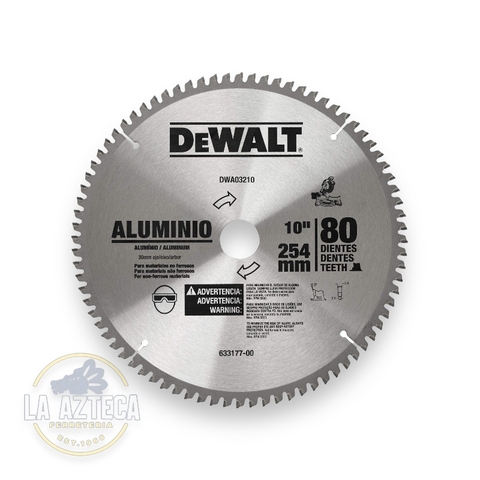 SIERRA CIRCULAR 10" X 80D DEWALT ALUMINIO DW3210