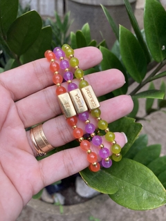 Pulseira pedras laranja