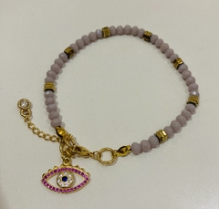 Pulseira olho grego rosa - comprar online