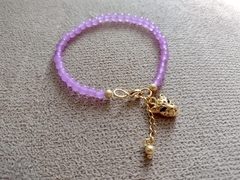 Pulseira miçanga lilás