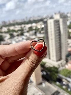 Anel coração ródio negro - comprar online