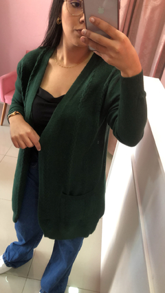 Cardigan em modal - Verde militar - Le Boutique