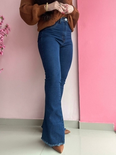 Calça Jeans Flare Evellin na internet