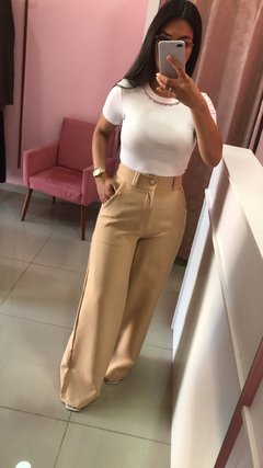 Calça Pantalona - Bege