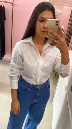 Camisa em linho - Off white - comprar online