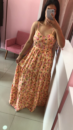 Vestido Jasmin - Floral Salmão - loja online