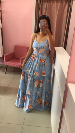 Vestido Jasmin - Floral Azul na internet