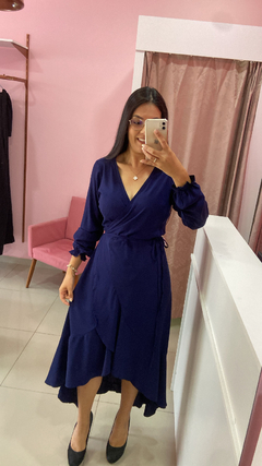 Vestido Envelope Ravena - Azul Marinho - Le Boutique