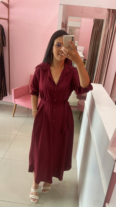 Chemise Luciana Slim - Vinho - Le Boutique