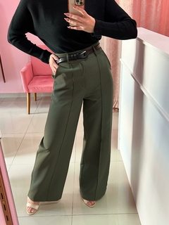 Calça Pantalona Maya - Verde Militar - Le Boutique