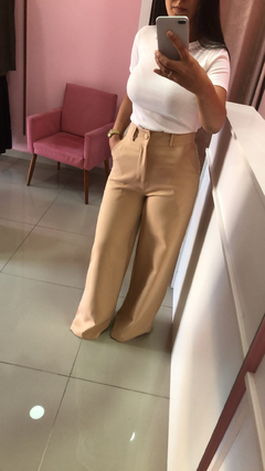 Calça Pantalona - Bege - comprar online