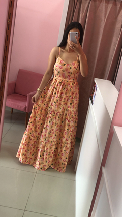 Vestido Jasmin - Floral Salmão na internet