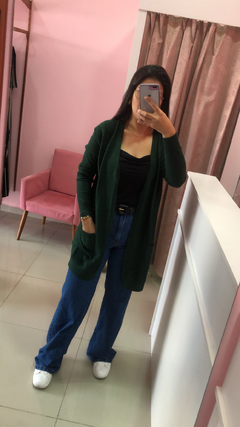 Cardigan em modal - Verde militar