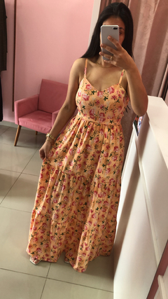 Vestido Jasmin - Floral Salmão