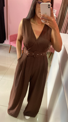 Macacão Mariela - Regata Marrom - Le Boutique