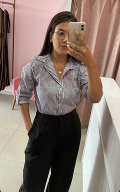 Camisa listrada - Preto/ branco - comprar online