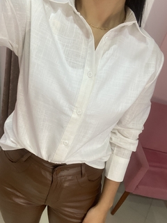 Camisa em linho - Off white - loja online