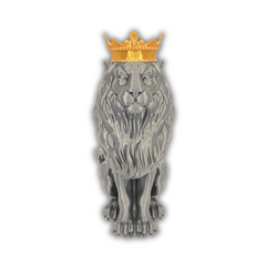 Estátua Moderna Leão Rei com Coroa Decorativo Luxuoso 3D Roaz Creative