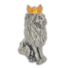 Estátua Moderna Leão Rei com Coroa Decorativo Luxuoso 3D Roaz Creative - comprar online