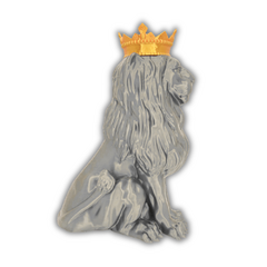 Estátua Moderna Leão Rei com Coroa Decorativo Luxuoso 3D Roaz Creative na internet
