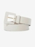 Cinto Feminino Largo Off-White com Fivela Quadrada Texturizada e Dourada - comprar online