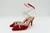 Scarpin Slingback Vermelho com Laço de Strass e Amarração no Tornozelo na internet