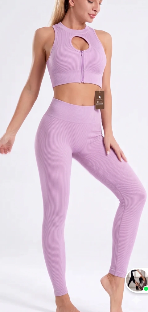 SET VENECIA ROSA CLARO SEAMLESS ( CALZA Y TOP)