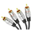 CABO 2 RCA + 2 RCA - PLUG METAL FITZ - 3 METROS - loja online
