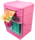 COFRE DIGITAL ELETRONICO PUXA NOTAS E MOEDAS - ROSA