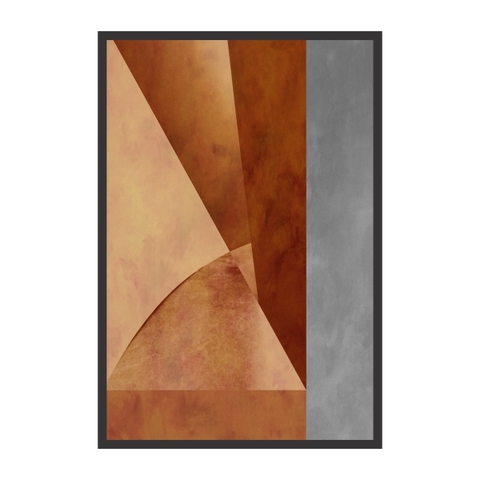 Quadro Decorativo Abstrato Formas Cor Terra ABS578