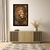 Quadro Decorativo De Leão Texturizado Desenho De Folhas ANIL132