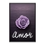 Quadro Decorativo Frase Amor Flor Rosa Roxa FRA097