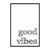 Quadro Decorativo Frase Good Vibes Branco E Preto FRA123