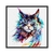 Quadro Decorativo Gato Colorido Aquarela ANIP136