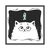 Quadro Decorativo Gato Desenho Preto E Branco ANIP092